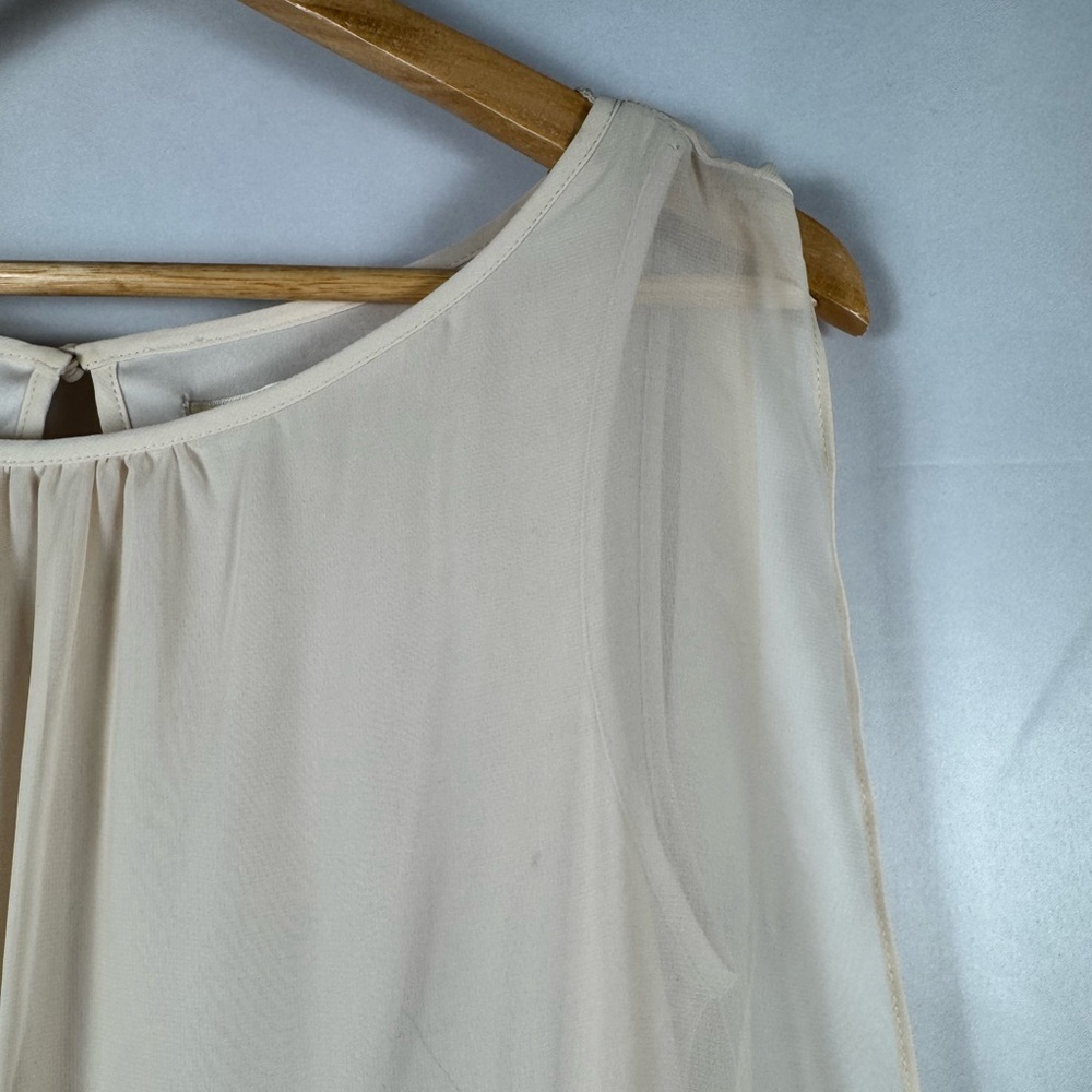 Aiden Mattox Cocktail Dress NWT Champagne Chiffon Top Sequin Skirt 4 Party Event - Picture 4 of 16